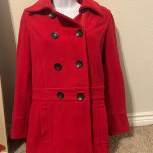 Rothschild Vibrant Red Pea Coat